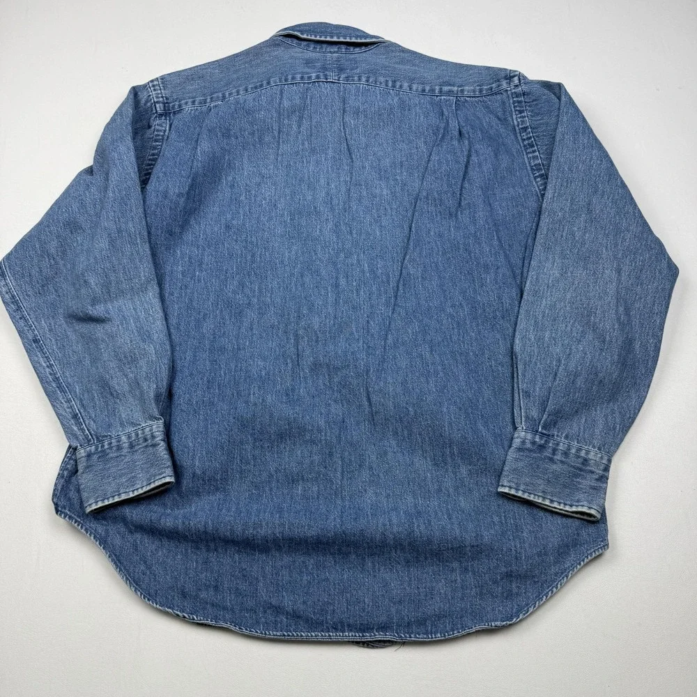 Ralph Lauren Shirt Boys 10 Blue Denim Long Sleeve Button Down Pony Logo